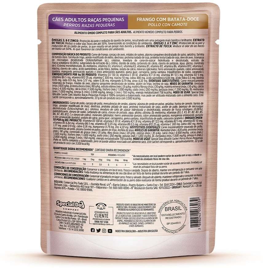 Ração Úmida Special Dog Sachê Frango para Cães Raças Pequenas - 100 g