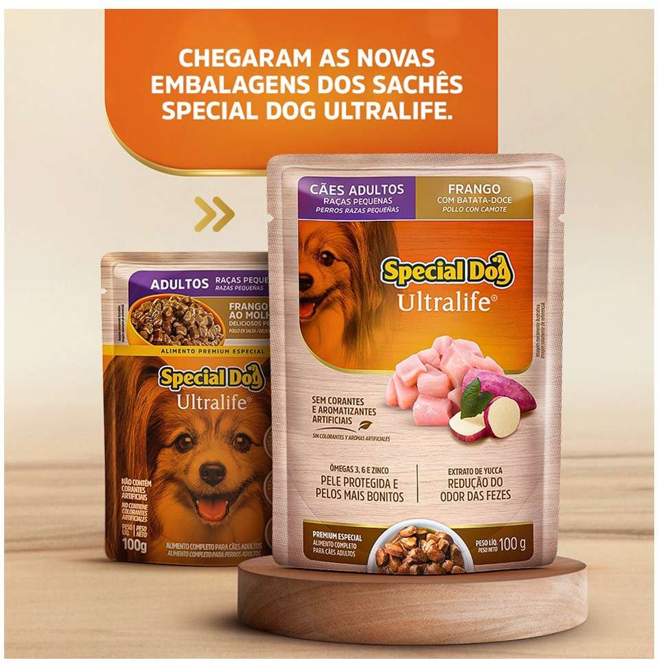 Ração Úmida Special Dog Sachê Frango para Cães Raças Pequenas - 100 g
