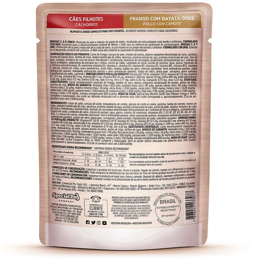 Ração Úmida Special Dog Sachê Frango para Cães Filhotes - 100 g