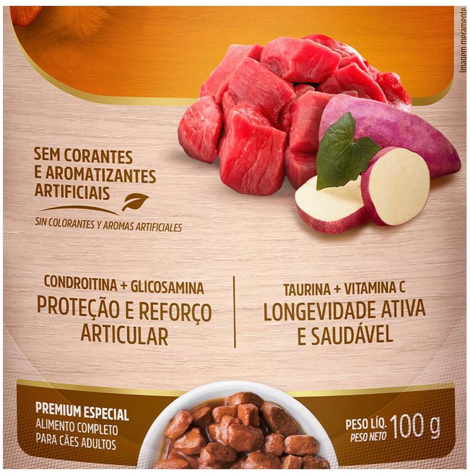 Ração Úmida Special Dog Sachê Carne para Cães Sênior - 100 g
