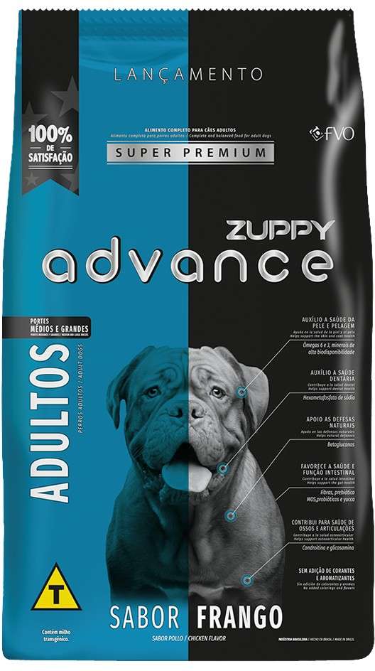 Ração Seca Zuppy Advance Frango para Cães de Porte Médio e Grande - 2,5Kg