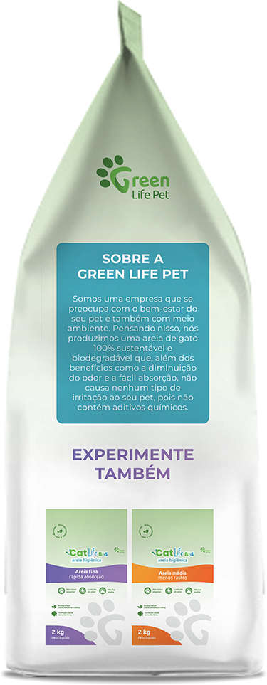 Areia Higiênica Cat Life Bio Grossa Zero Rastro Mais Limpeza - 2Kg