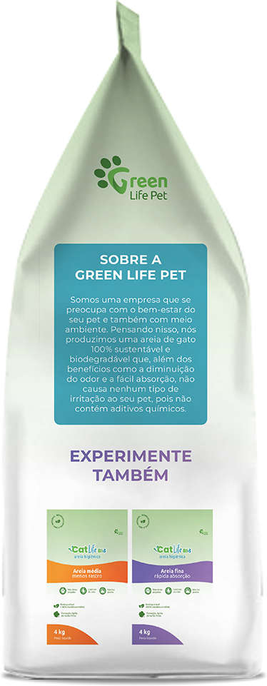 Areia Higiênica Cat Life Bio Grossa Zero Rastro Mais Limpeza - 4Kg