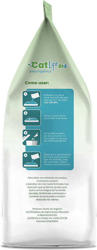 Areia Higiênica Cat Life Bio Grossa Zero Rastro Mais Limpeza - 4Kg