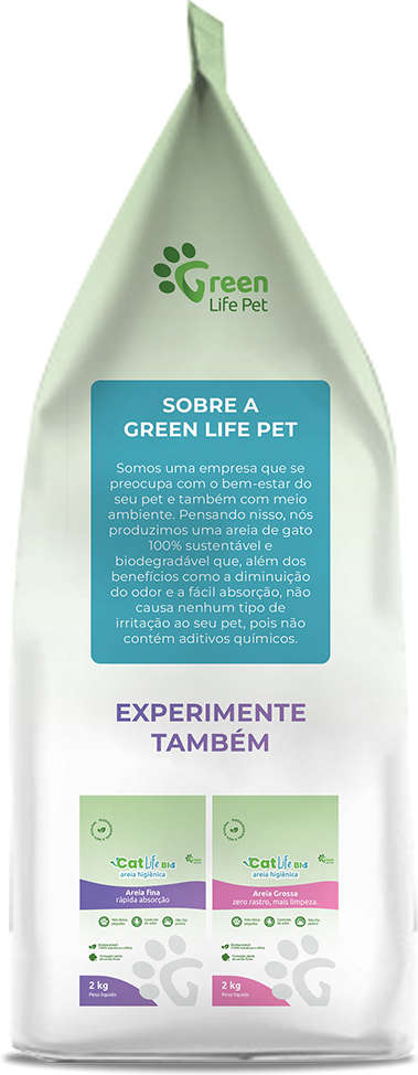 Areia Higiênica Cat Life Bio Média Menos Rastro - 2Kg