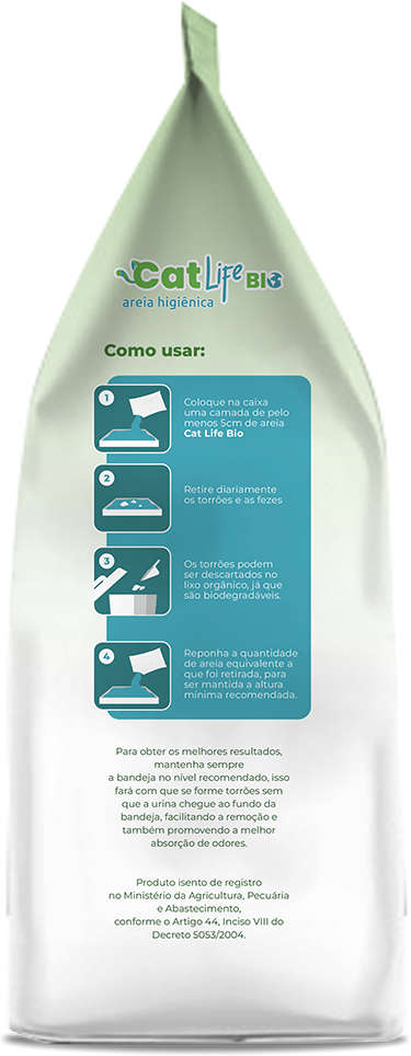 Areia Higiênica Cat Life Bio Média Menos Rastro - 2Kg