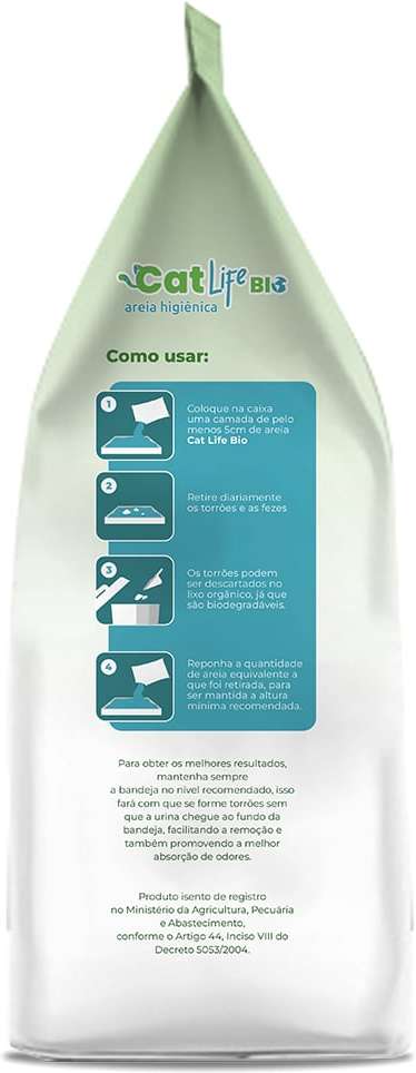 Areia Higiênica Cat Life Bio Média Menos Rastro - 4Kg