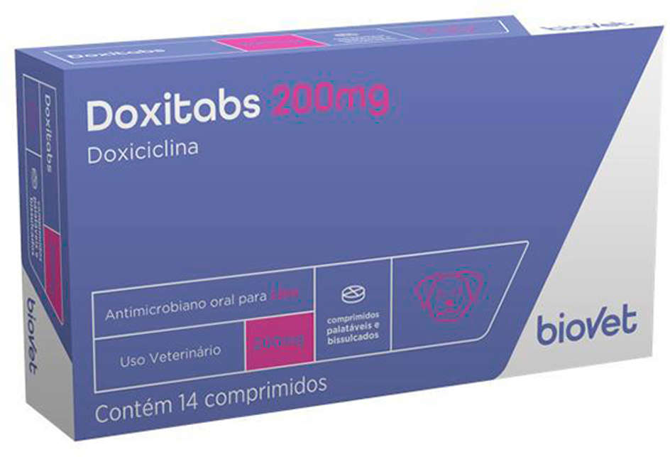 Antimicrobiano Biovet Doxitabs Doxiciclina 14 Comprimidos - 200 mg