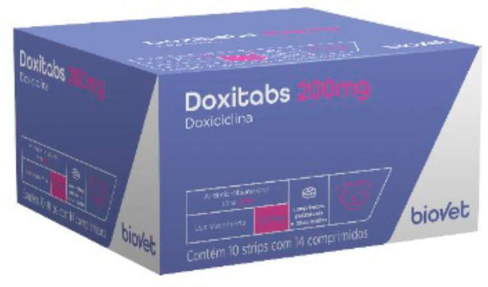 Antimicrobiano Biovet Doxitabs Doxiciclina Hospitalar - 200 mg