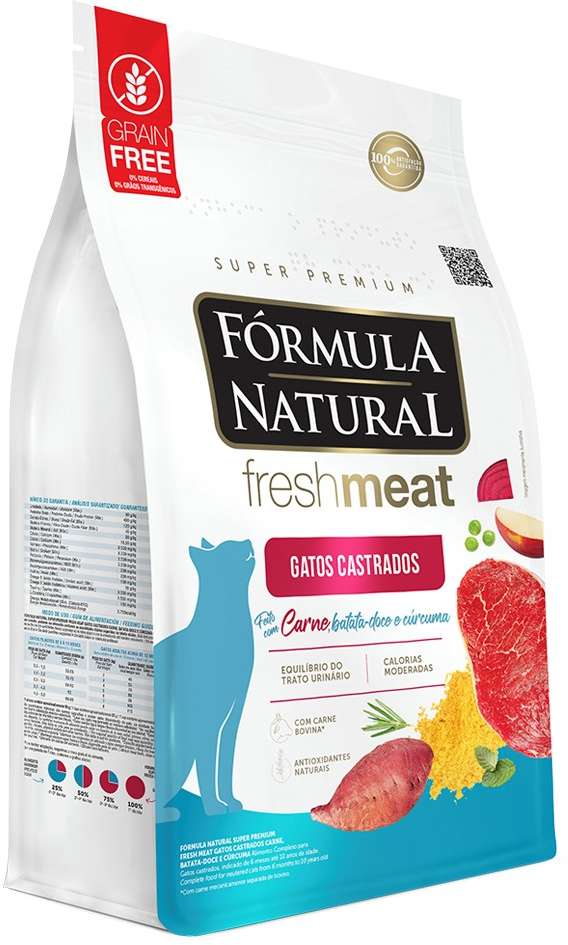 Ração Seca Fórmula Natural Fresh Meat Carne para Gatos Castrados - 1Kg