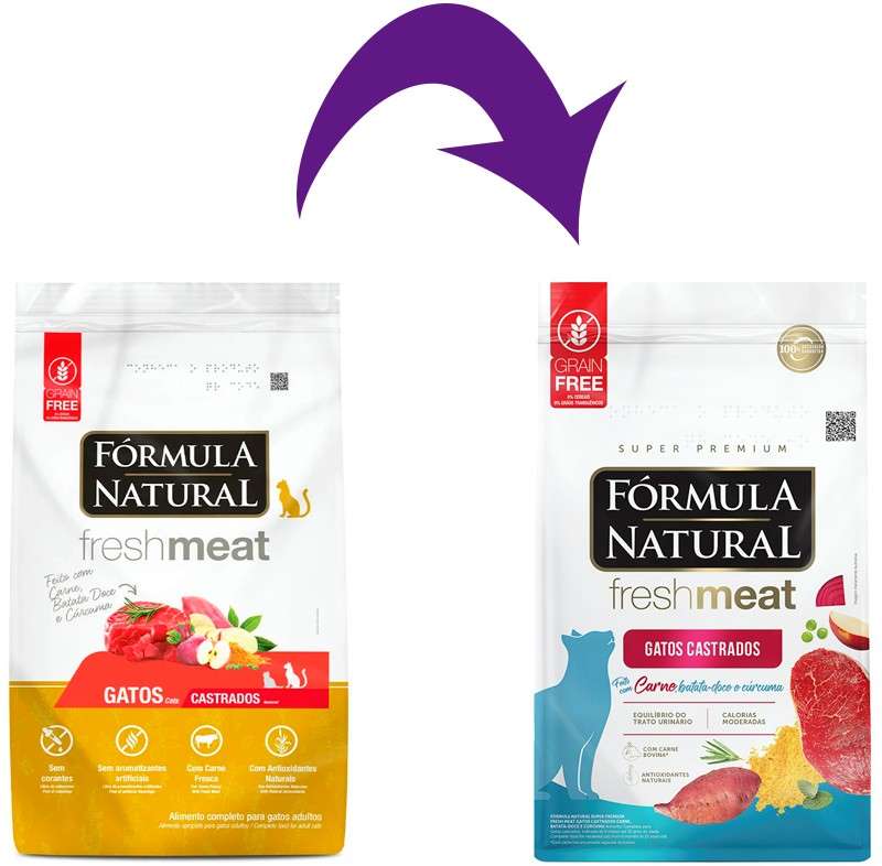 Ração Seca Fórmula Natural Fresh Meat Carne para Gatos Castrados - 1Kg