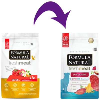 Ração Seca Fórmula Natural Fresh Meat Carne para Gatos Castrados