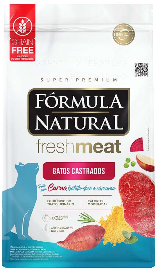 Ração Seca Fórmula Natural Fresh Meat Carne para Gatos Castrados - 1Kg