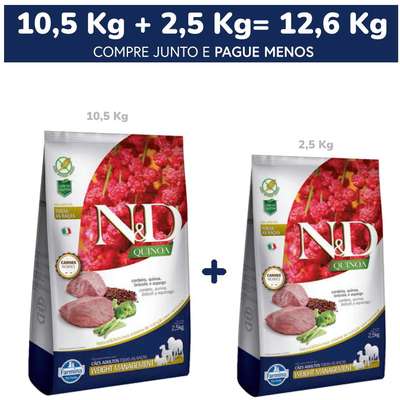 Ração Farmina N&D Quinoa Weight Management Cordeiro para Cães Adultos de Todas as Raças
