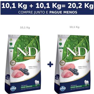 Ração Farmina N&D Prime Cordeiro e Blueberry Cães Adultos Raças Grandes - 20,2 Kg