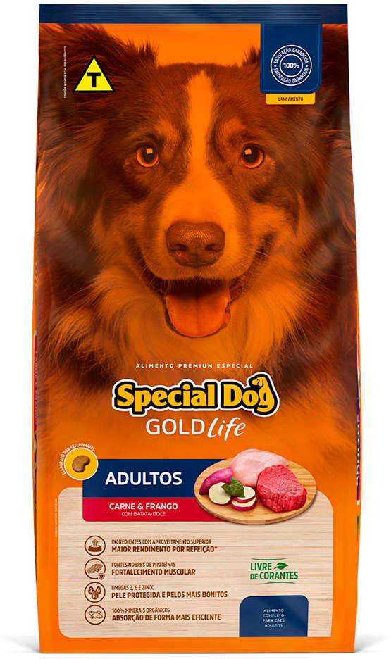 Ração Seca Special Dog Life Carne e Frango com Batata Doce para Cães Adultos - 20Kg