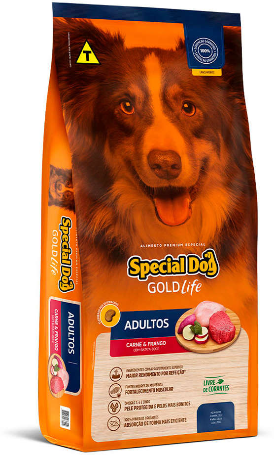 Ração Seca Special Dog Life Carne e Frango com Batata Doce para Cães Adultos - 20Kg