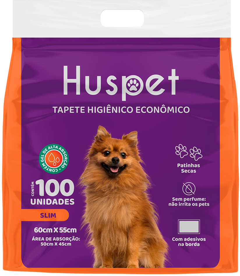 Tapete Higiênico Huspet Econômico 60x55 para Cães - 100 Unidades