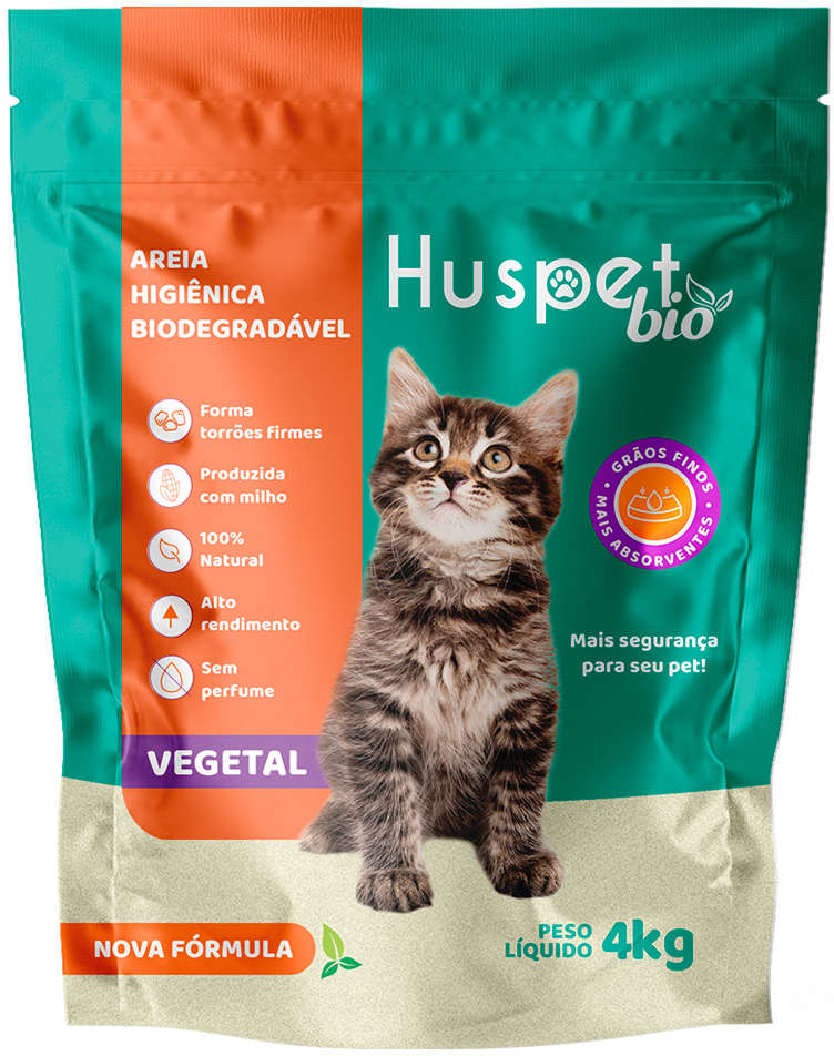 Areia Higiênica Huspet Bio Vegetal - 4Kg