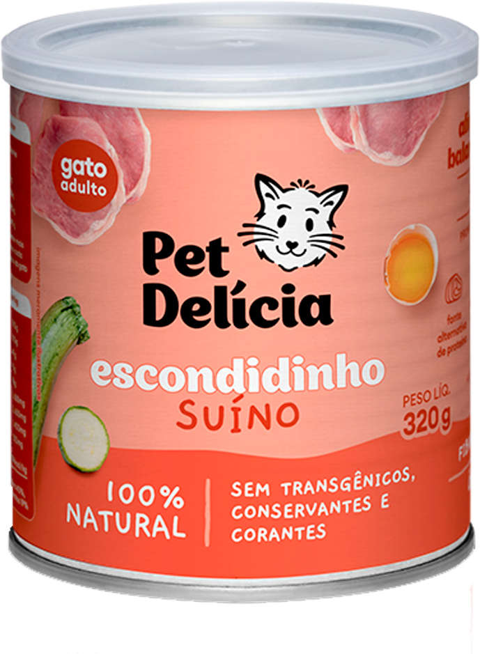 Ração Úmida Pet Delícia Escondidinho Suíno para Gatos Adultos - 320 g