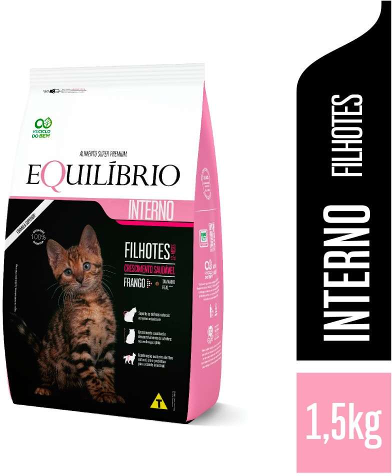 Ração Seca Equilíbrio Frango para Gatos Filhotes - 1,5Kg