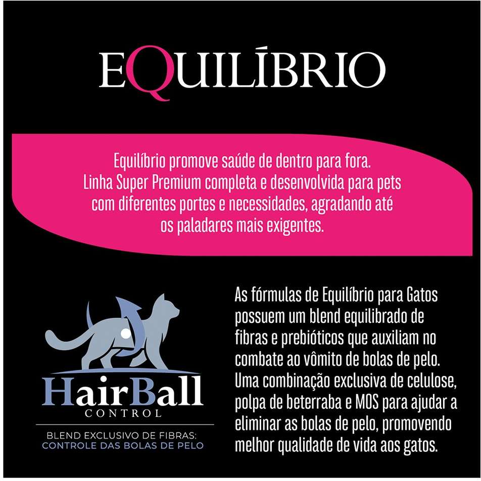 Ração Seca Equilíbrio Frango para Gatos Adultos - 1,5Kg