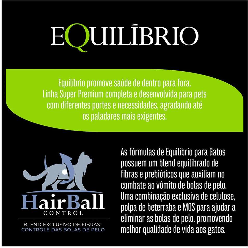 Ração Seca Equilíbrio Frango para Gatos Castrados - 1,5Kg