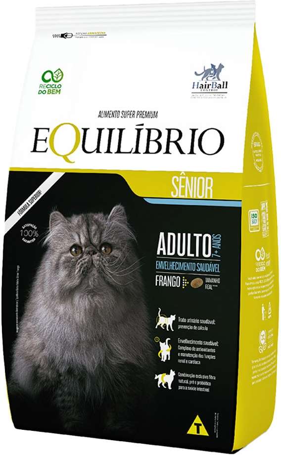 Ração Seca Equilíbrio Sênior Frango para Gatos Idosos - 1,5Kg