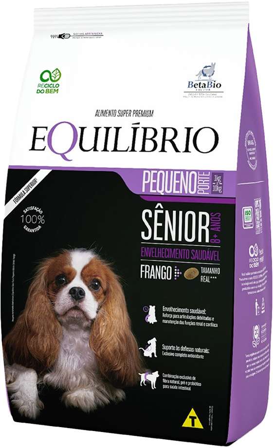 Ração Seca Equilíbrio Sênior Frango para Cães Idosos de Porte Pequeno - 7,5Kg