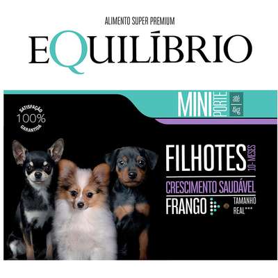 Ração Seca Equilíbrio Frango para Cães Filhotes de Porte Mini