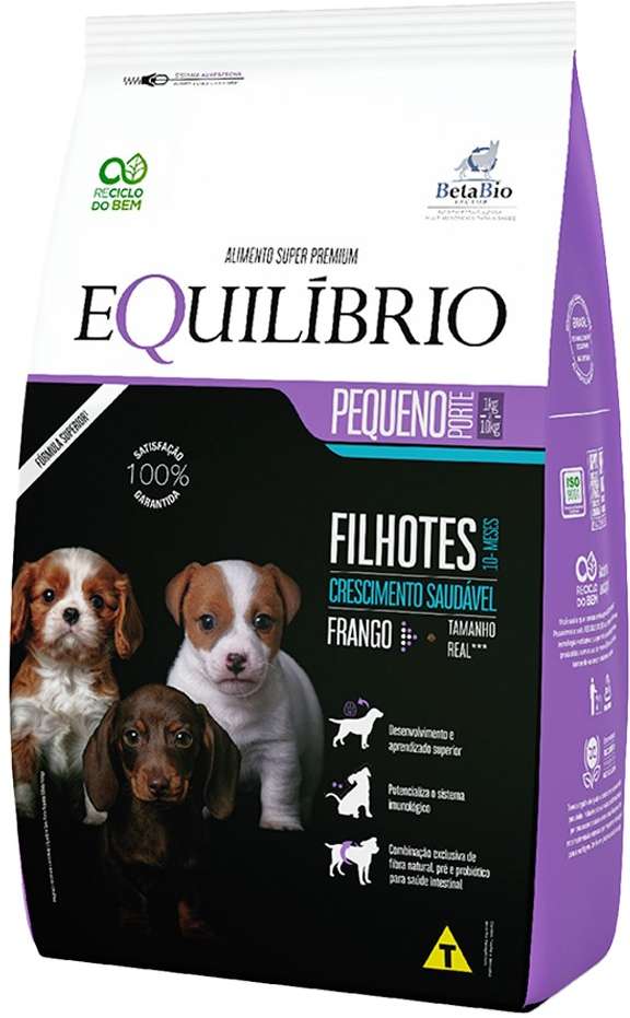 Ração Seca Equilíbrio Frango para Cães Filhotes de Porte Pequeno - 2,5Kg