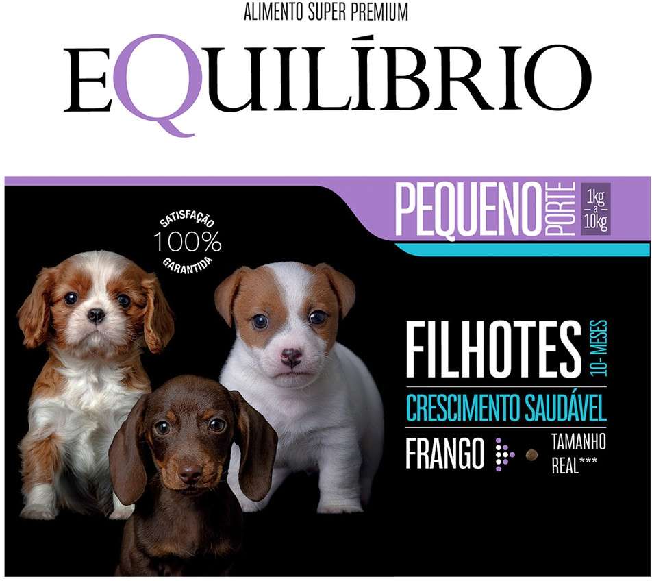 Ração Seca Equilíbrio Frango para Cães Filhotes de Porte Pequeno - 2,5Kg