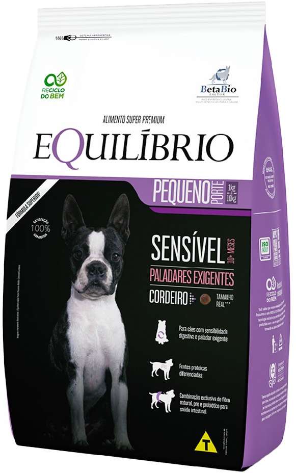 Ração Seca Equilíbrio Sensível Cordeiro para Cães de Porte Pequeno - 7,5Kg