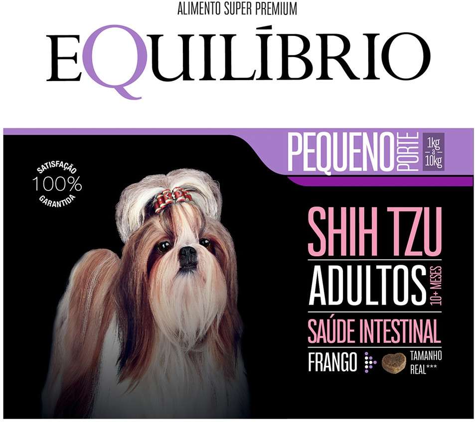 Ração Seca Equilíbrio Shih Tzu Frango para Cães Adultos de Porte Pequeno - 2,5Kg