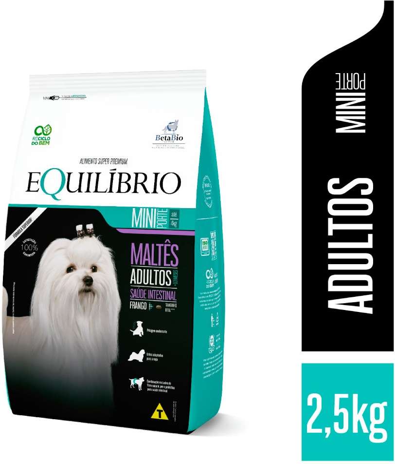 Ração Seca Equilíbrio Maltês Frango para Cães Adultos de Porte Mini - 2,5Kg