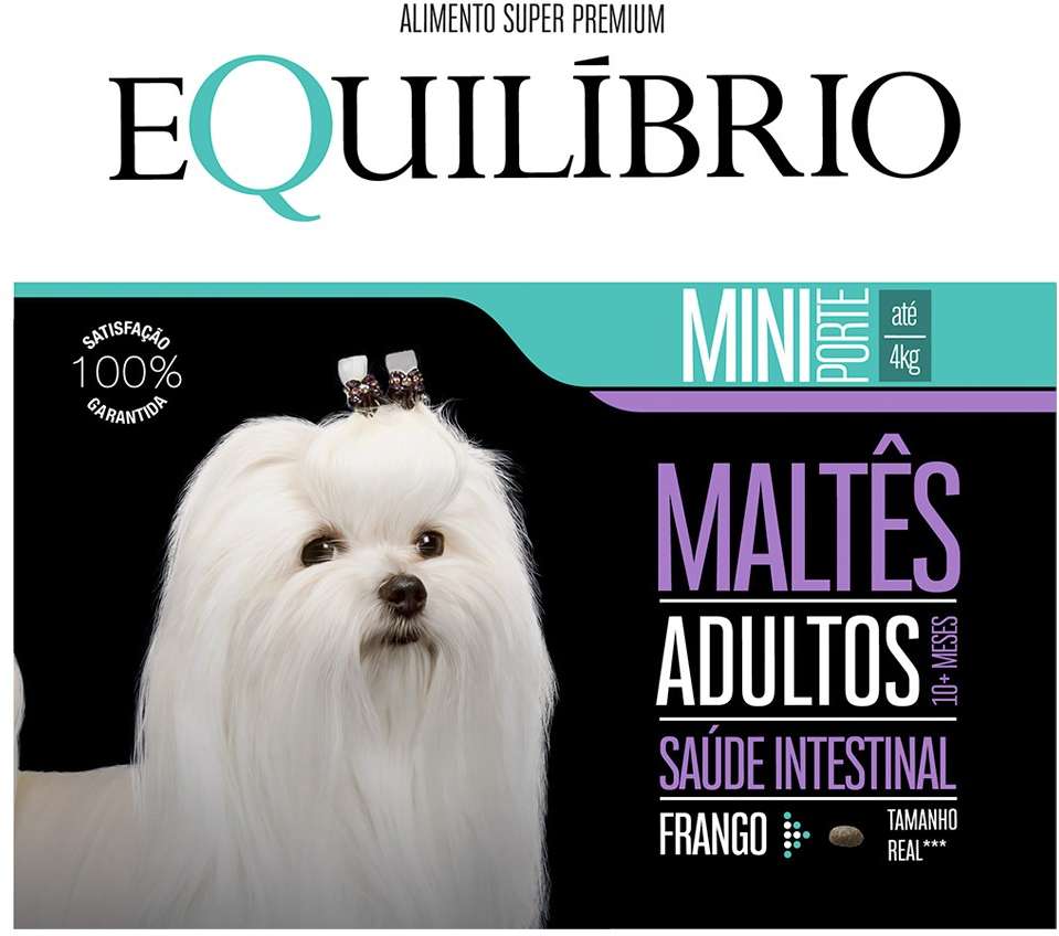 Ração Seca Equilíbrio Maltês Frango para Cães Adultos de Porte Mini - 2,5Kg