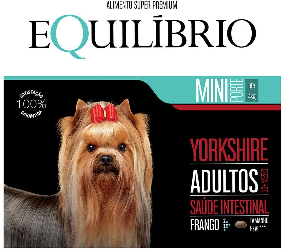 Ração Seca Equilíbrio Yorkshire Frango para Cães Adultos de Porte Mini - 2,5Kg