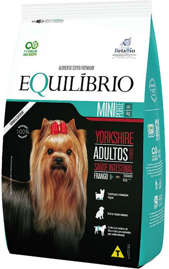 Ração Seca Equilíbrio Yorkshire Frango para Cães Adultos de Porte Mini - 2,5Kg