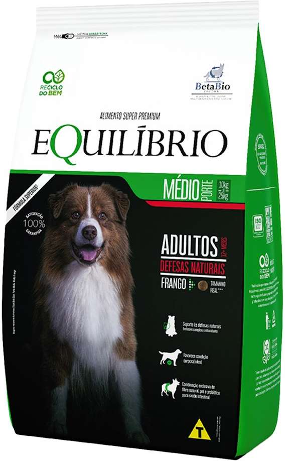 Ração Seca Equilíbrio Frango para Cães Adultos de Porte Médio - 2,5Kg
