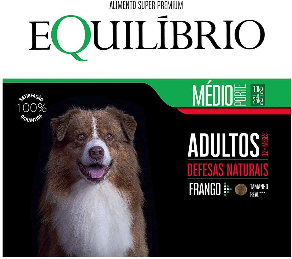 Ração Seca Equilíbrio Frango para Cães Adultos de Porte Médio - 2,5Kg