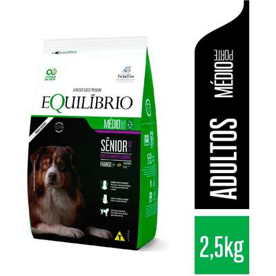 Ração Seca Equilíbrio Sênior Frango para Cães Idosos de Porte Médio