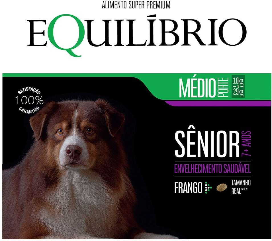 Ração Seca Equilíbrio Sênior Frango para Cães Idosos de Porte Médio - 2,5Kg