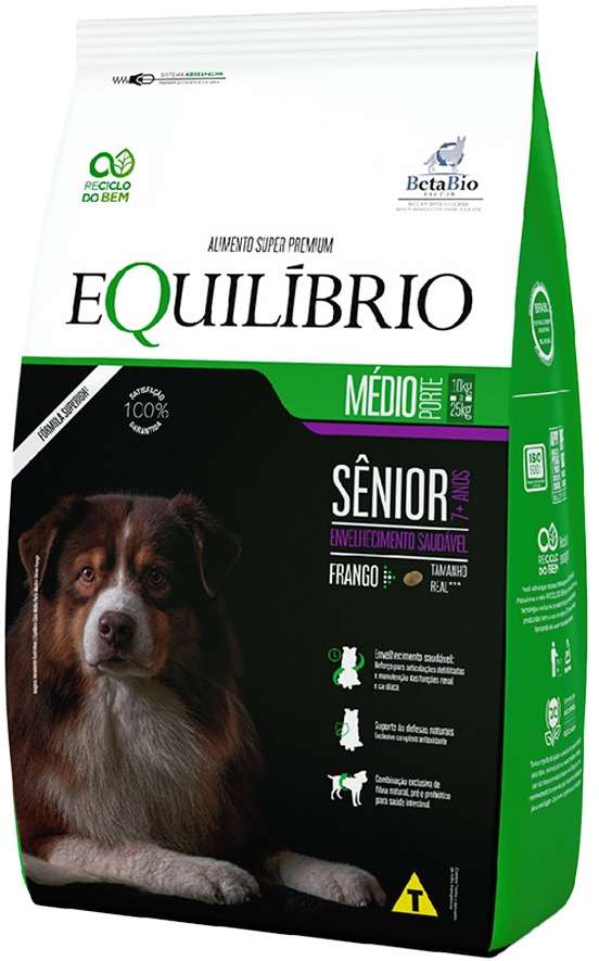 Ração Seca Equilíbrio Sênior Frango para Cães Idosos de Porte Médio - 2,5Kg