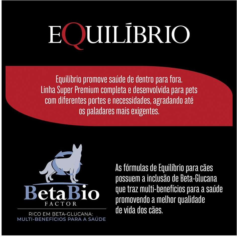 Kit Ração Seca Equilíbrio Carne para Cães Adultos de Porte Médio - 24Kg