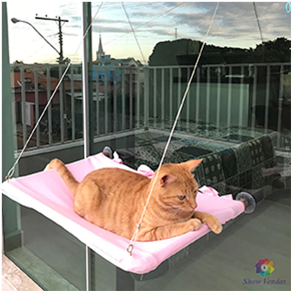 Cama Janeleira Rosa para Gatos - Tam. Único
