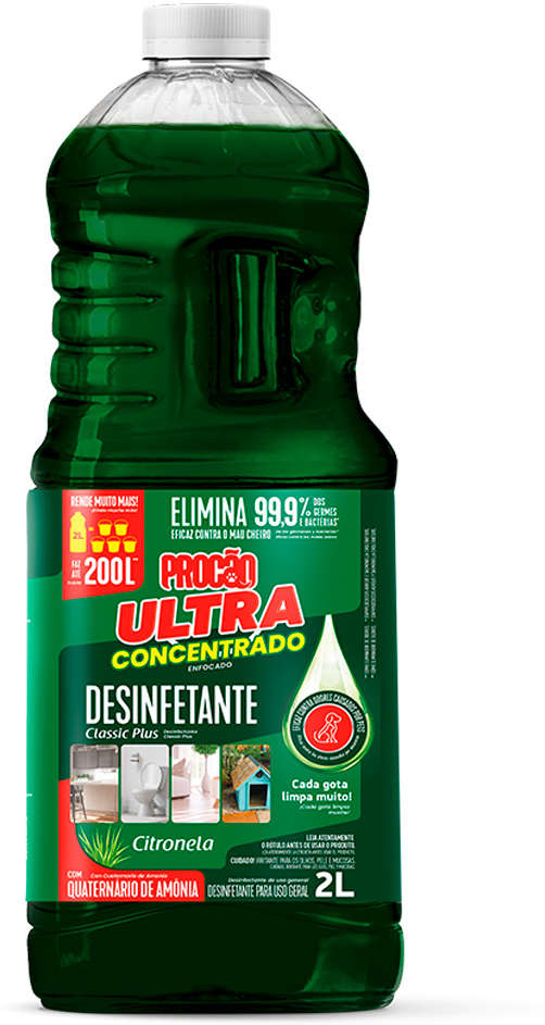 Desinfetante Procão Classic Plus Concentrado Citronela - 2 Litros