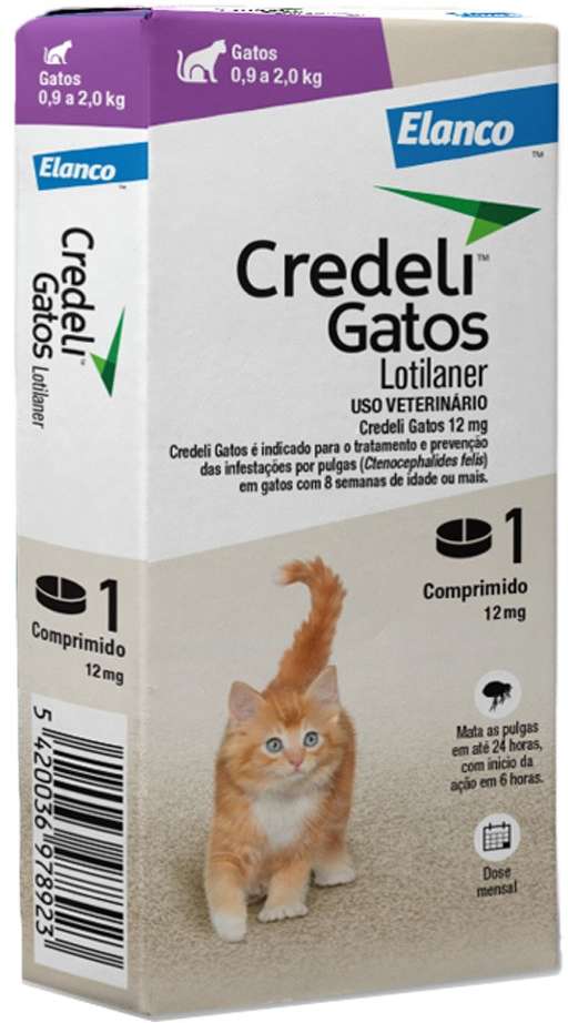 Antipulgas Credeli 12 mg para Gatos de 0,9 a 2Kg - 1 Comprimido