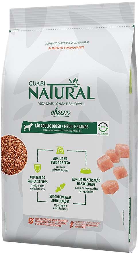 Ração Guabi Natural Frango para Cães Adultos Obesos Raças Médias e Grandes - 10,1Kg