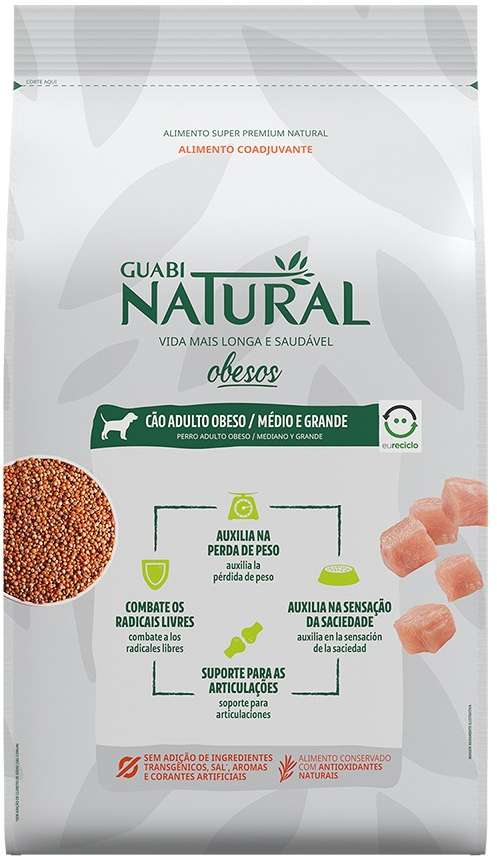 Ração Guabi Natural Frango para Cães Adultos Obesos Raças Médias e Grandes - 10,1Kg