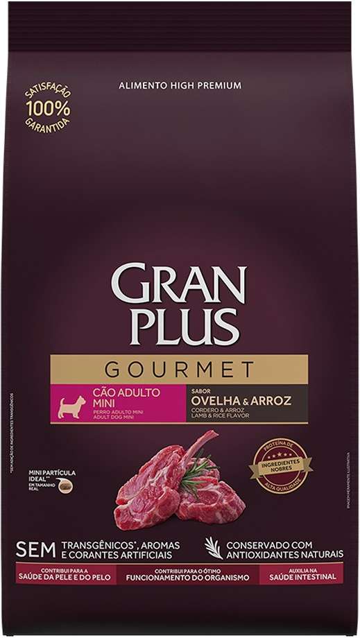Ração Seca GranPlus Gourmet Ovelha & Arroz para Cães Adultos Raças Mini - 15Kg